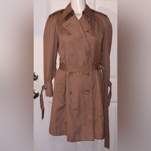 London Fog Double Breasted Mauve Trench Coat Womens size 10 Petite